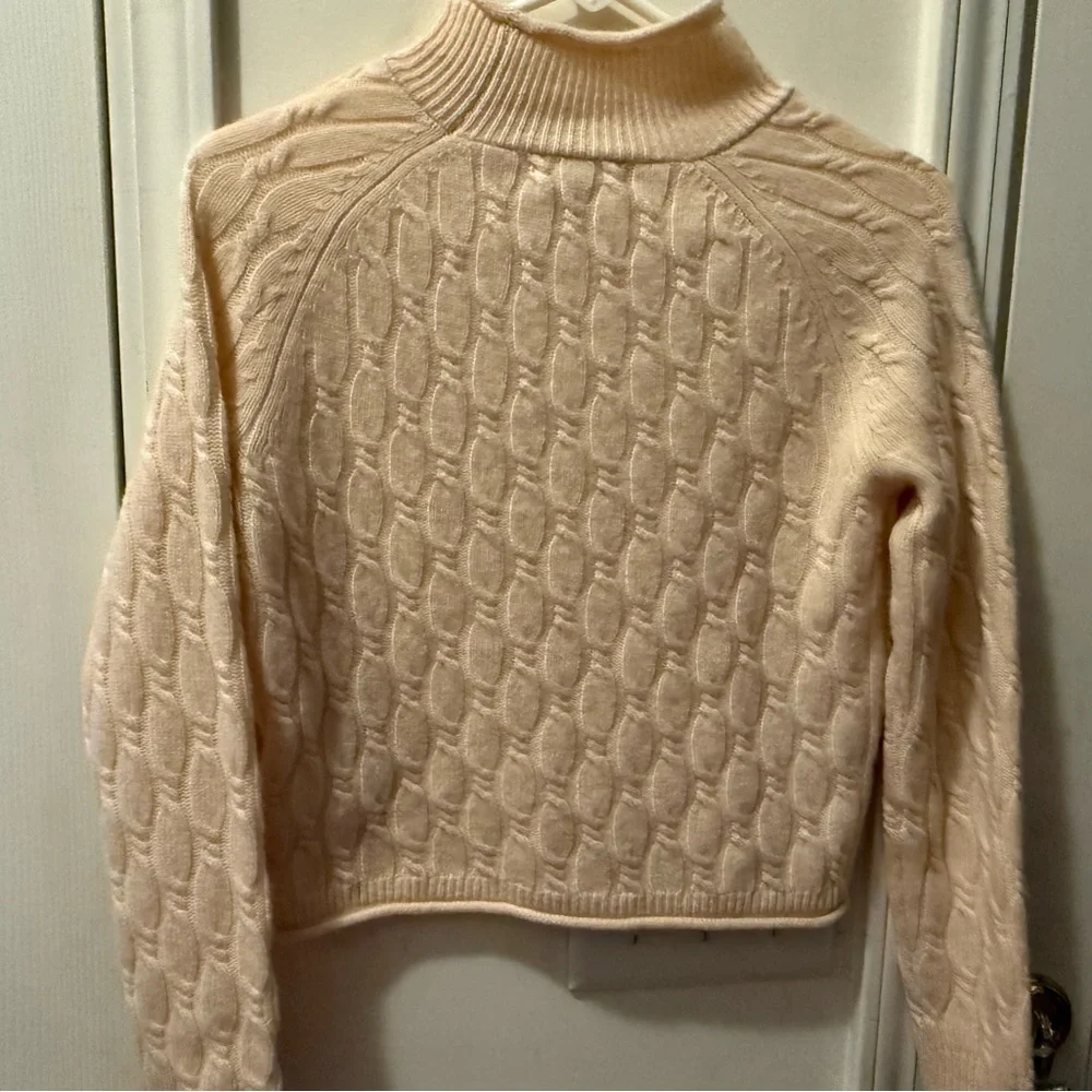 J. Crew Cashmere Rollneck Cable Knit Sweater